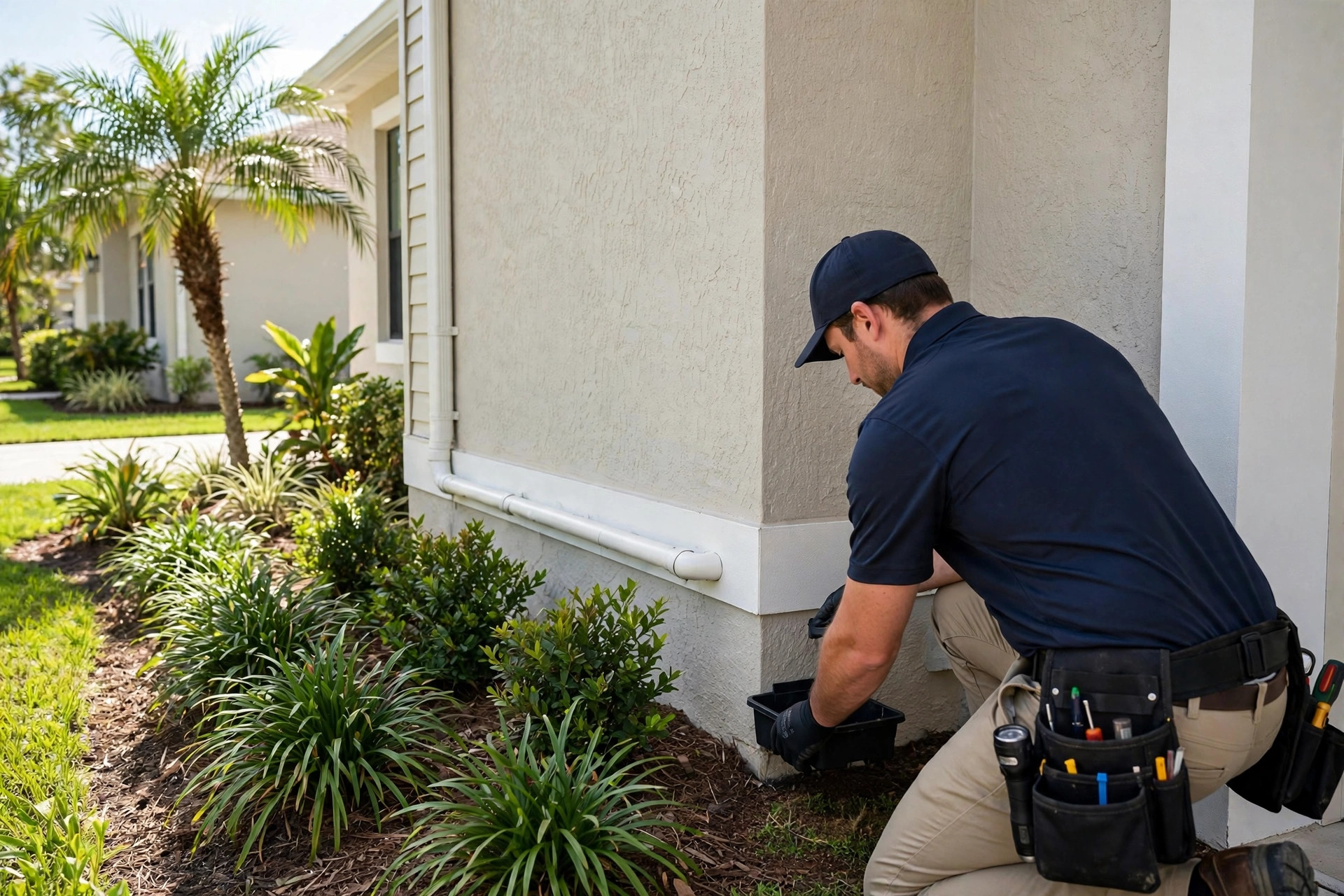 Illustration of rodent control treatment in a Central Florida home